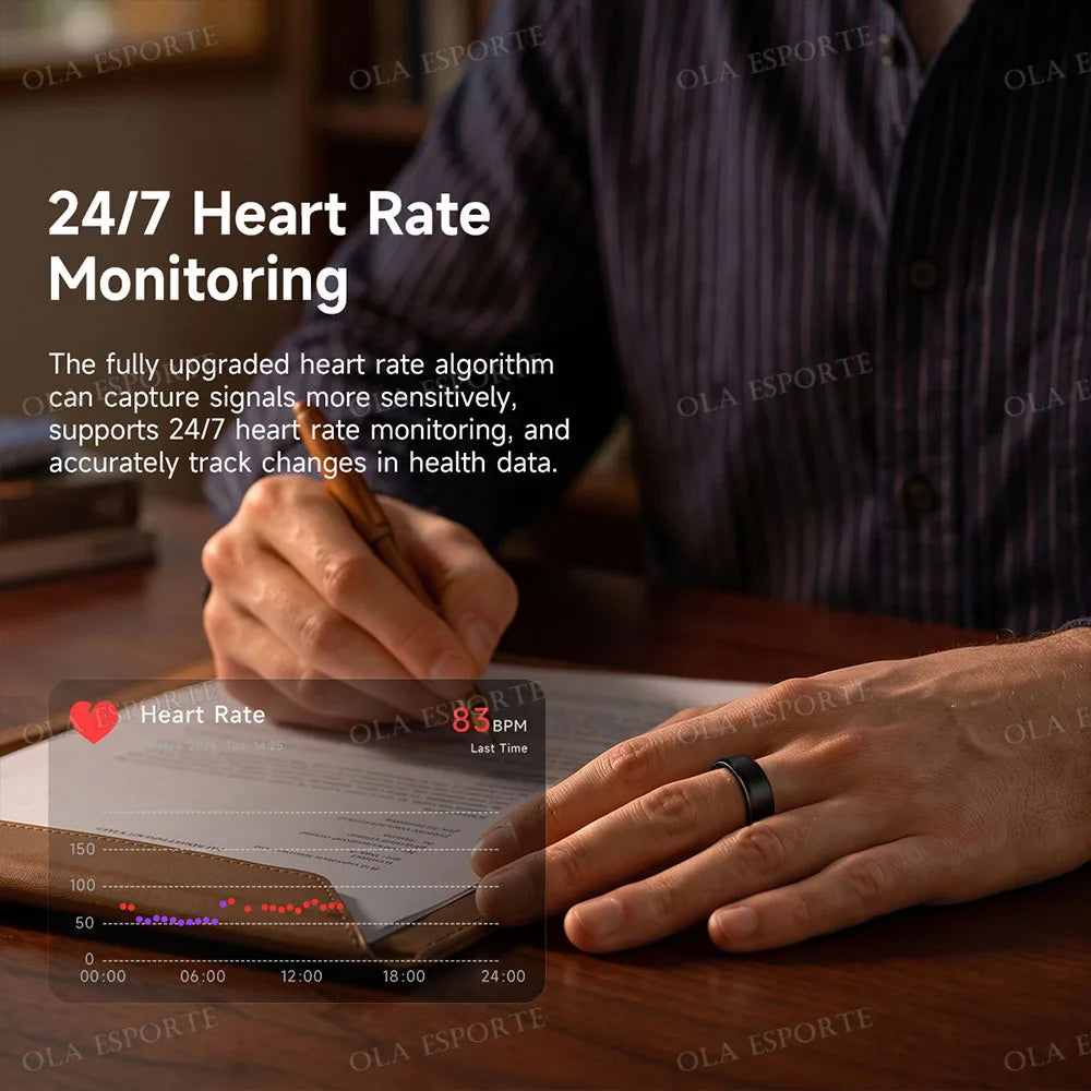 Ola Esporte Smart Ring Monitors Heart Rate Blood Oxygen And Sleep Data