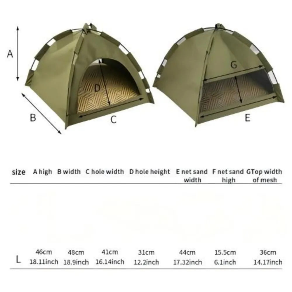 Portable Semi Enclosed Pet Shelter For Cats And Dogs