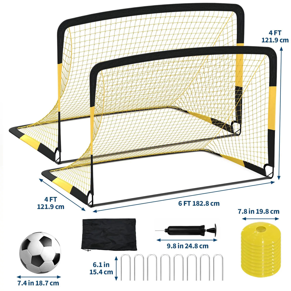 HiMISS Pop Up Soccer Goals Portable Youth Training Kit