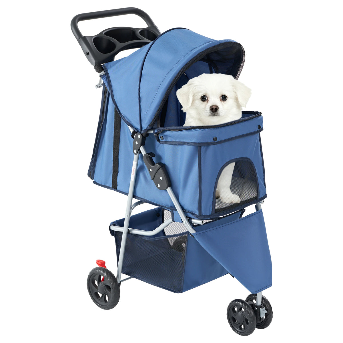 Foldable Three Wheel Pet Stroller For Small Dogs Daily Use