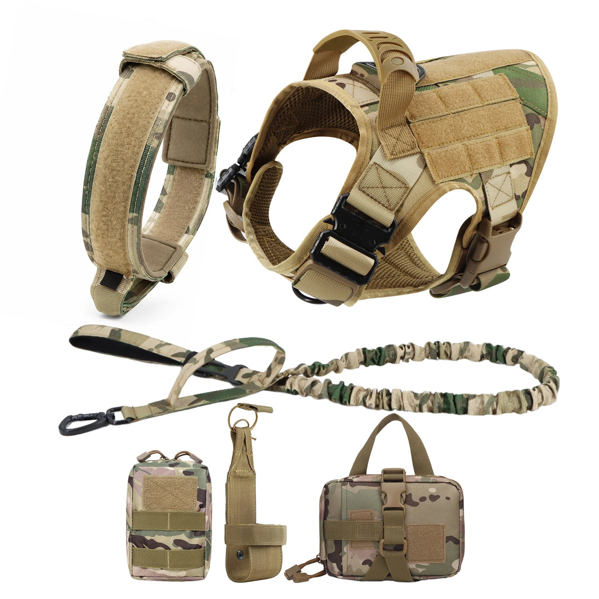 PetraVel Padded Nylon Dog Harness Leash Set For Safe Walking