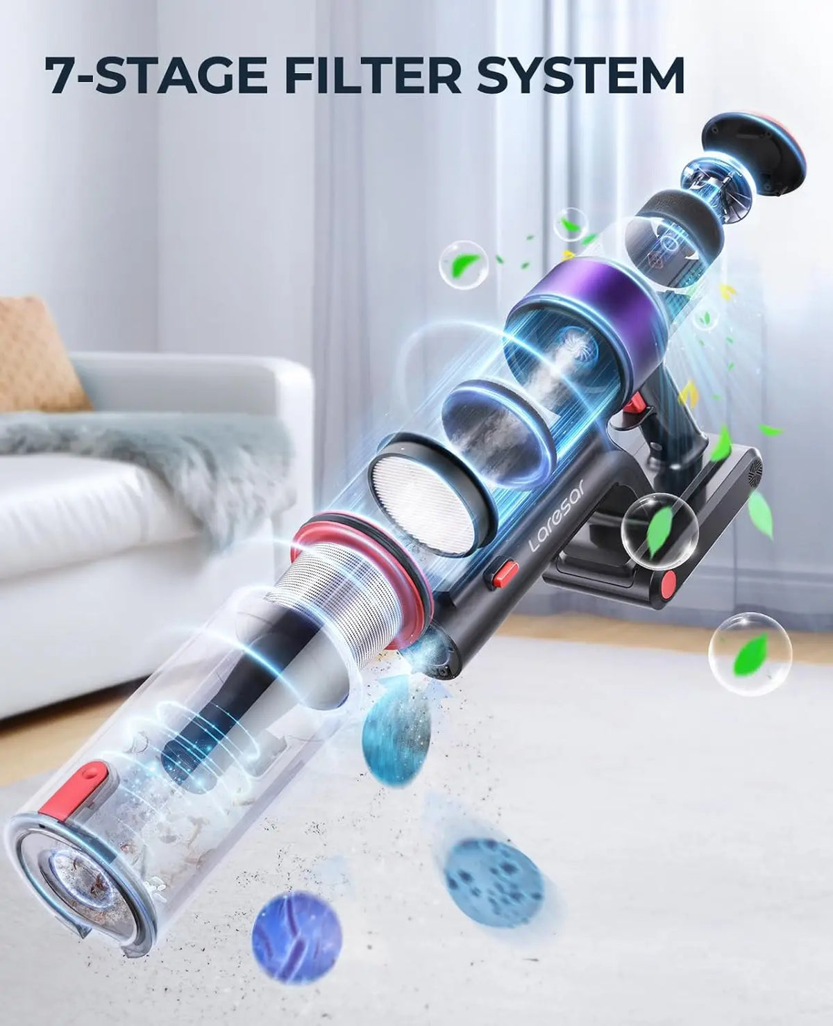 LARESAR Elite 8 Handheld Cordless Vacuum With HEPA Filter