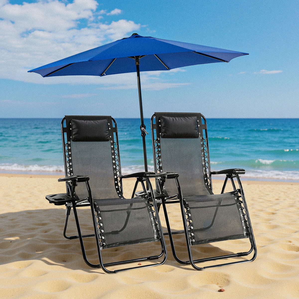 JHK Zero Gravity Recliner With Cup Holder For Outdoor Relaxing