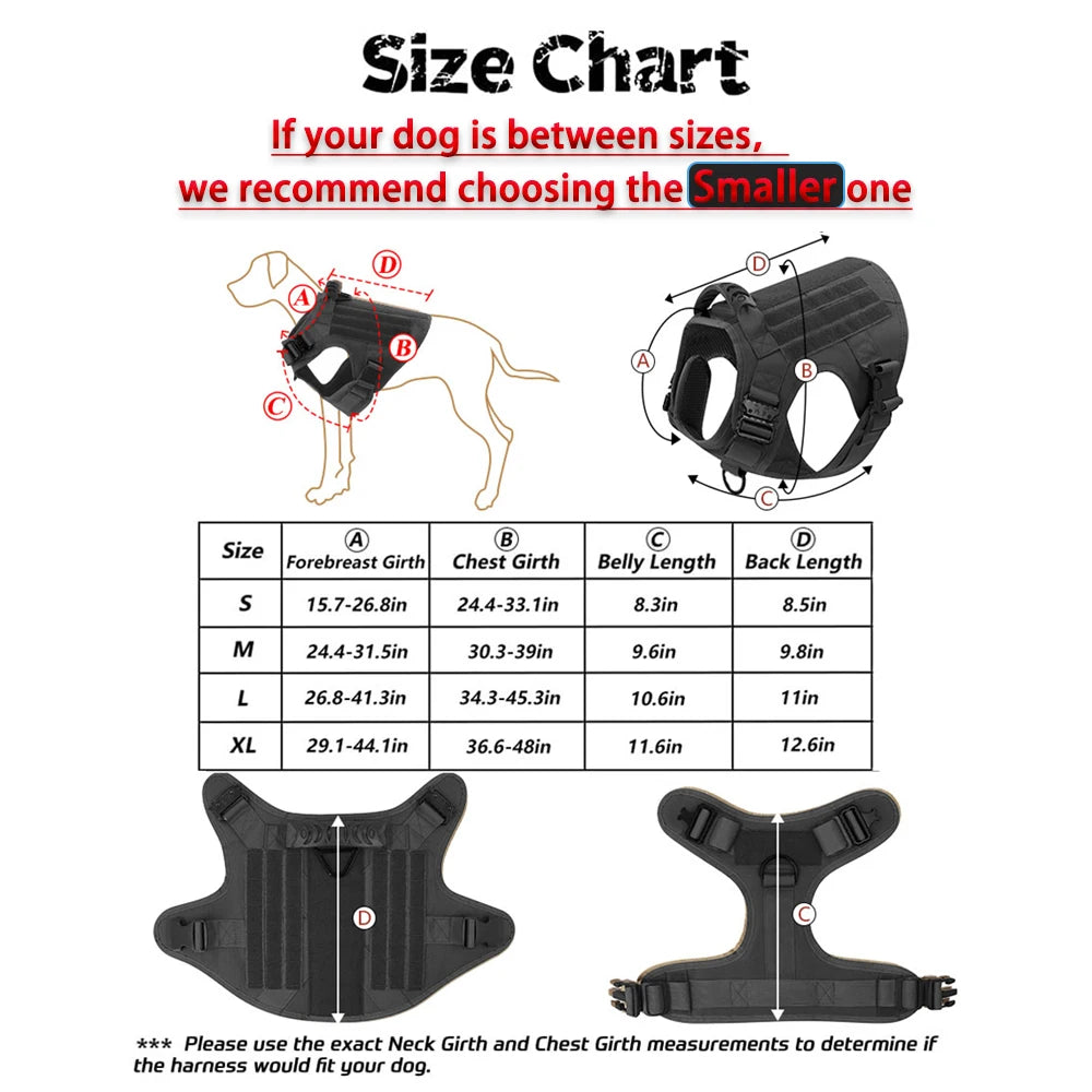 Petravel Premium Tactical Padded Utility Dog Harness Vest