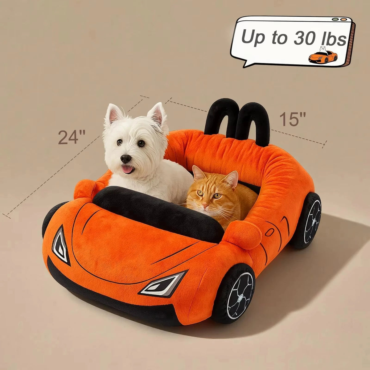 CWV Coral Fleece Supercar Pet Bed For Cats And Dogs