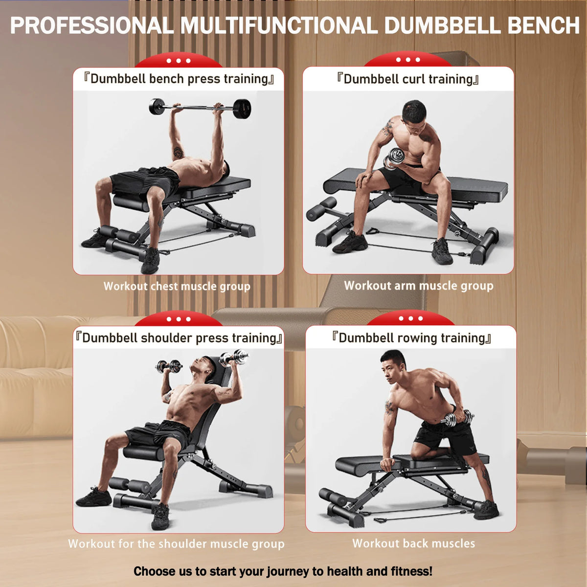 Adjustable Foldable Weight Bench for Full Body Strength Training Workout