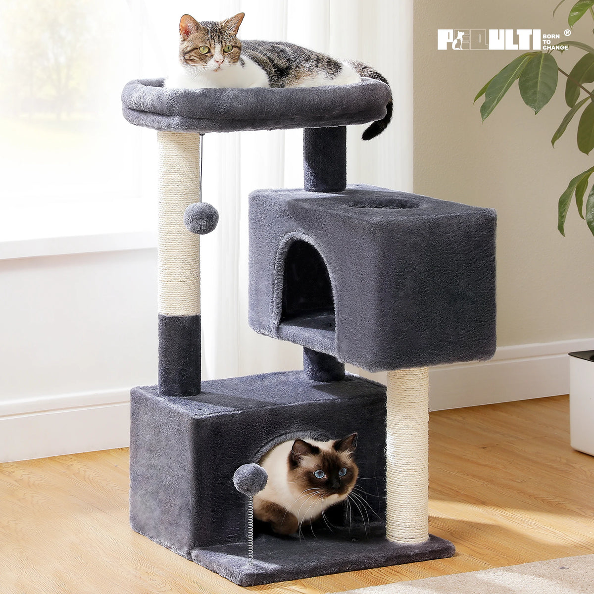 PAWZ Road Multi Level Cat Tower With Sisal Scratching Post