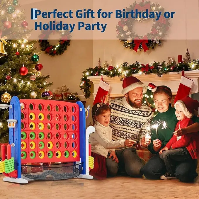 HiMISS Giant Connect 4 Game With Golf Basketball Ring Toss