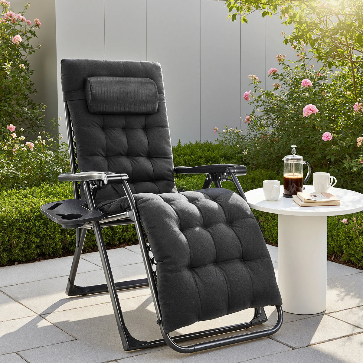 JHK Zero Gravity Recliner With Cup Holder For Outdoor Relaxing