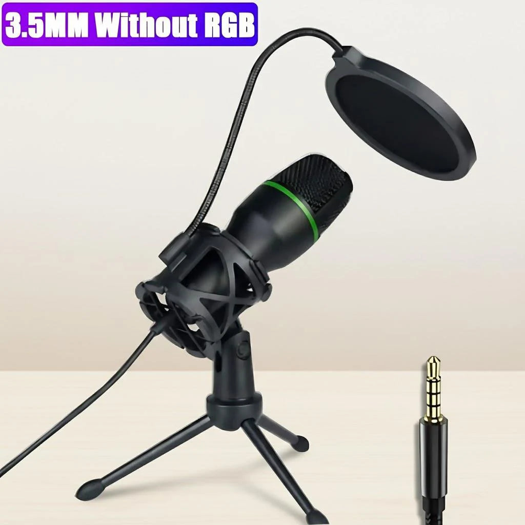 Stonego Usb Condenser Microphone With Rgb Tripod And Mute Button