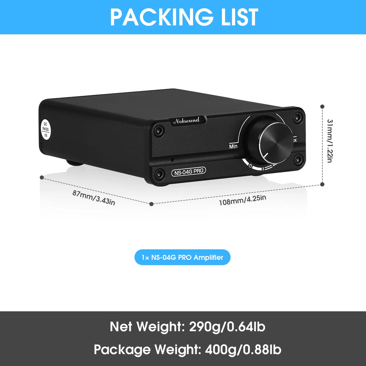 Douk Audio NS-04G PRO Class D Stereo Power Amplifier