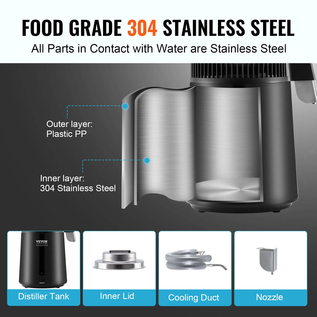 SucceBuy Countertop Water Distiller And Pure Water Purifier for Home Use