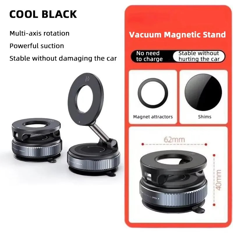 Foldable Magnetic Car Phone Holder With 360 Degree Rotation Base