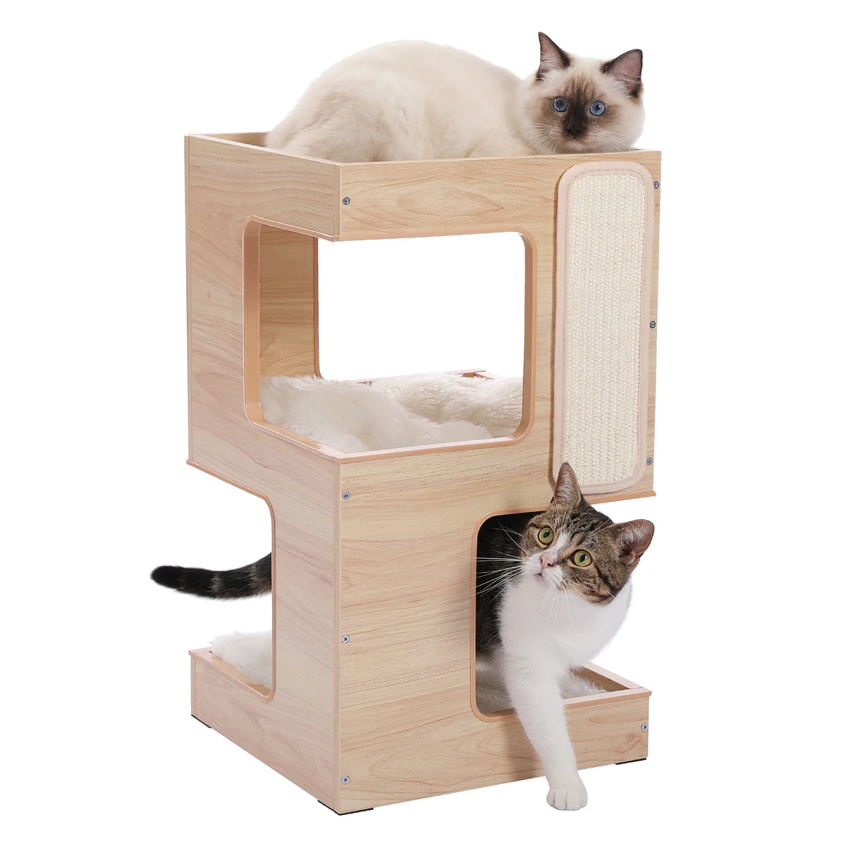 Pawz Road Wood Cat Condo With Integrated Scratching Platform
