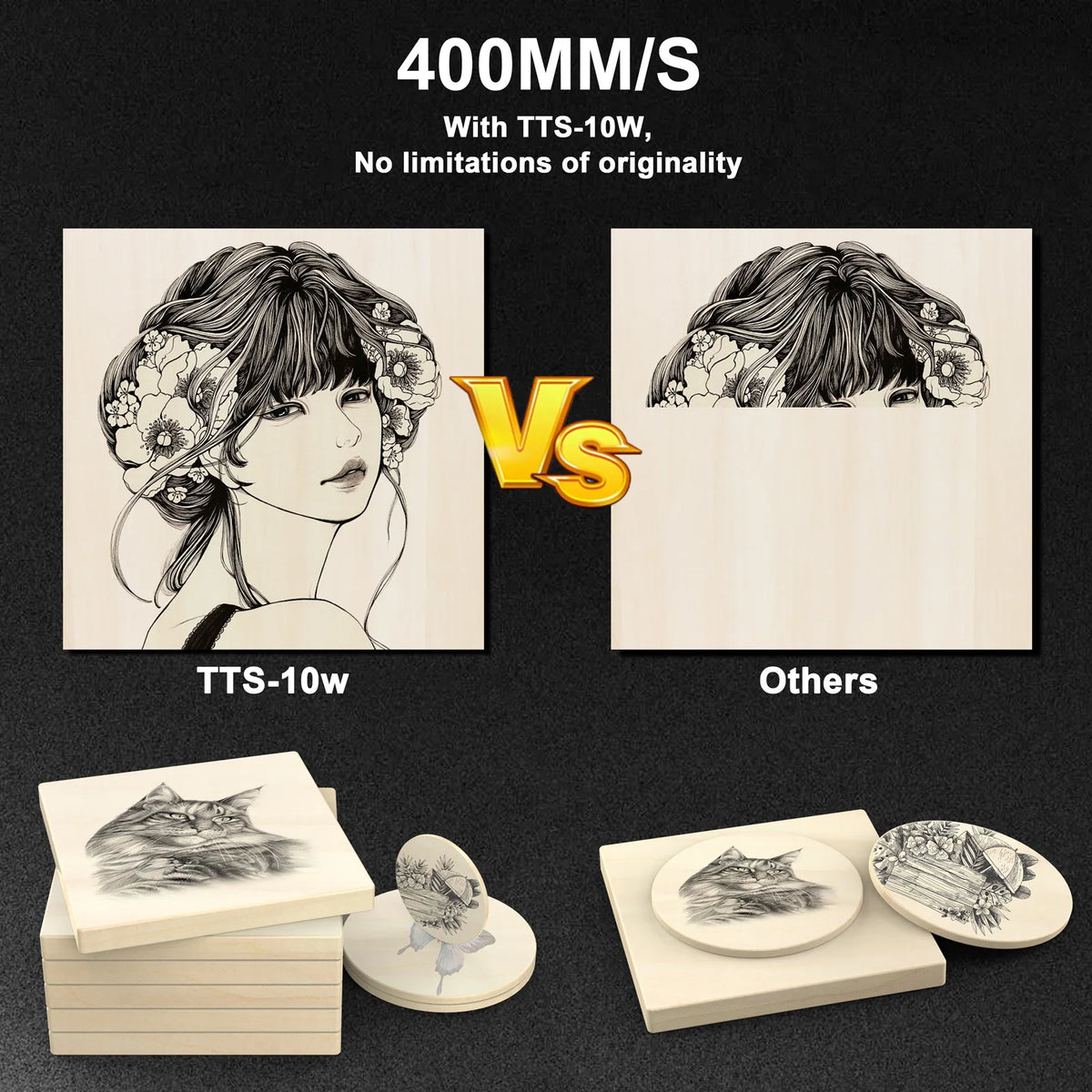 TwoTrees TTS-10 Pro Laser Engraver for DIY Logo Cutting