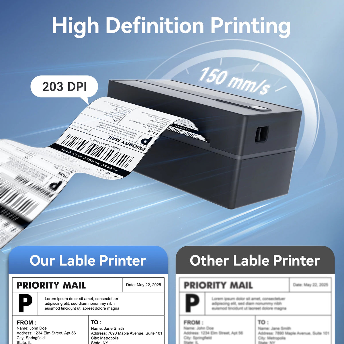 TakeYou Portable Bluetooth Thermal Shipping Label Printer With USB Connection