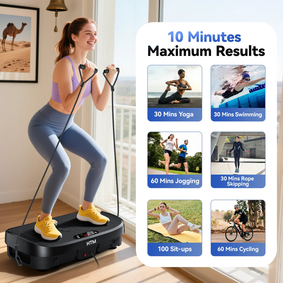 HTM Whole Body Vibration Plate Fitness Exercise Trainer