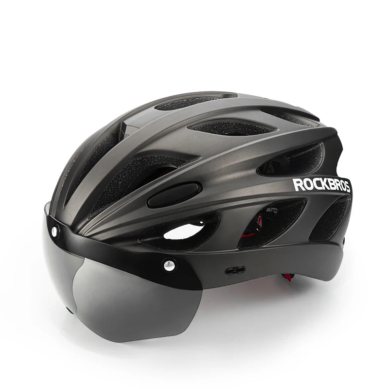 ROCKBROS Lightweight Cycling Helmet With Integrated Protective Goggles