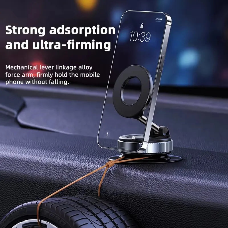 Foldable Magnetic Car Phone Holder With 360 Degree Rotation Base