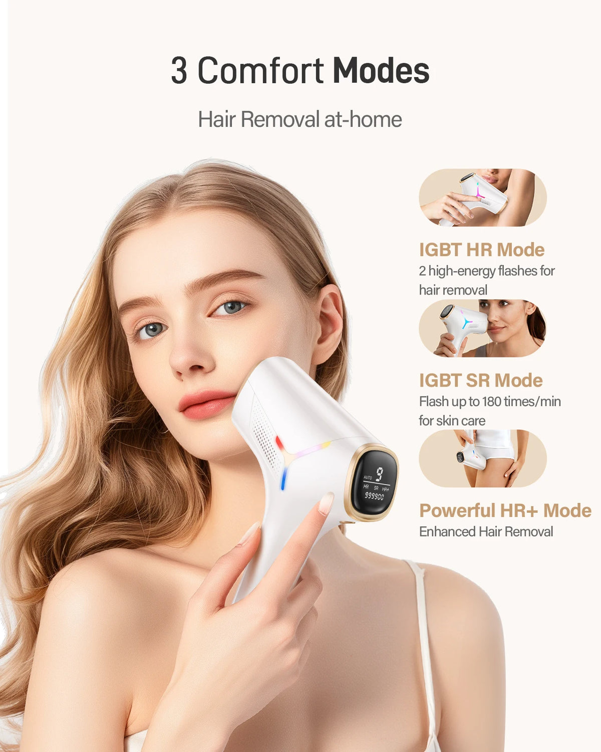 Totmizby IPL Hair Removal Device for Face Body and Bikini Areas