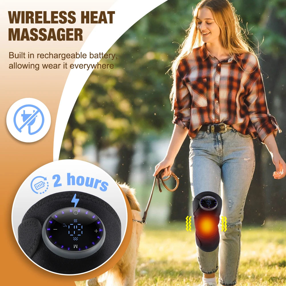 Hailicare Graphene Heated Knee Brace With Adjustable Massage