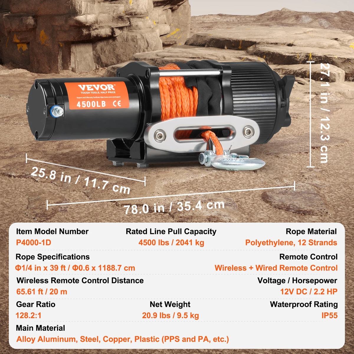 SucceBuy ATV UTV Electric Winch With Wired And Wireless Remote Control