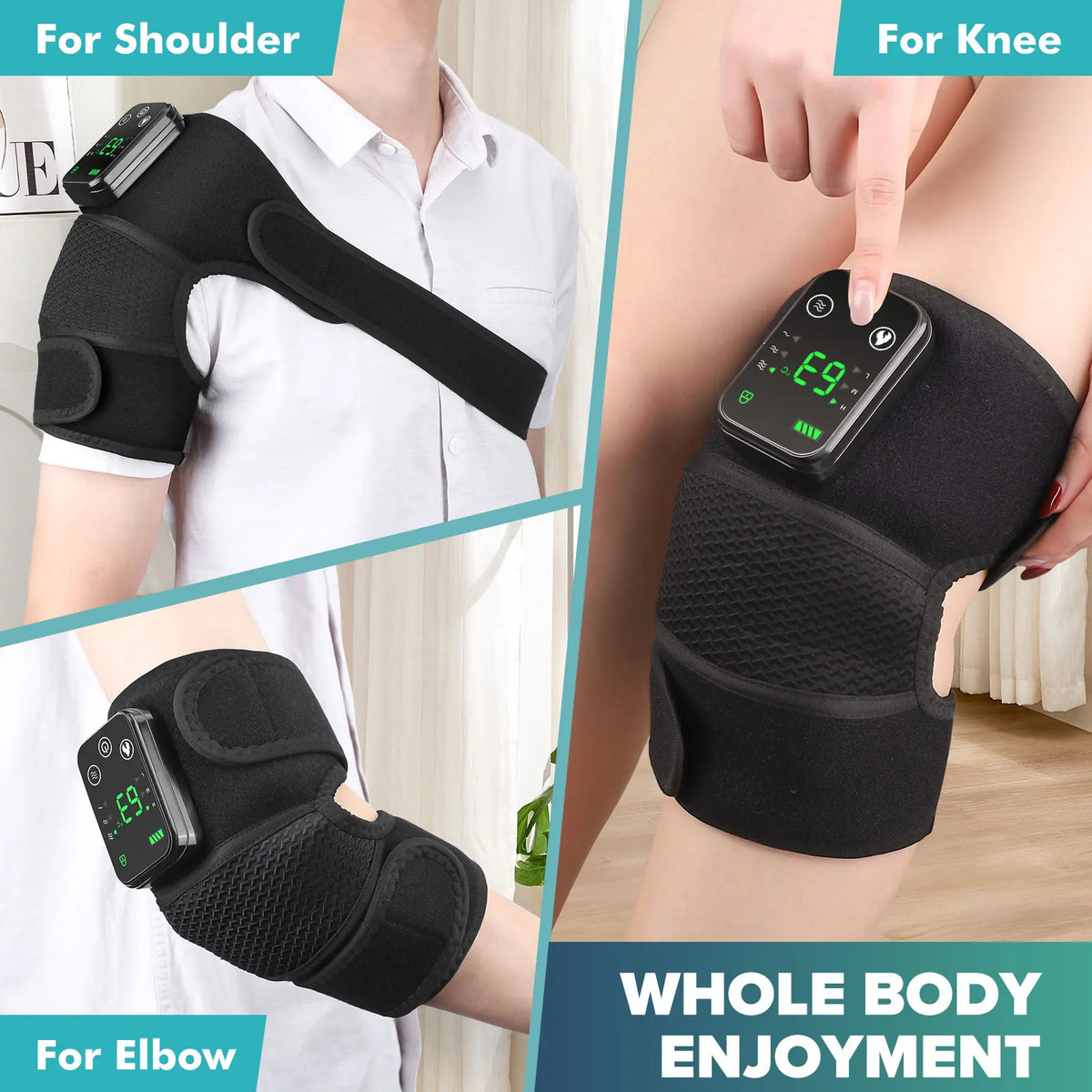 Hailicare Cordless Heated Knee Massager With Vibration Therapy