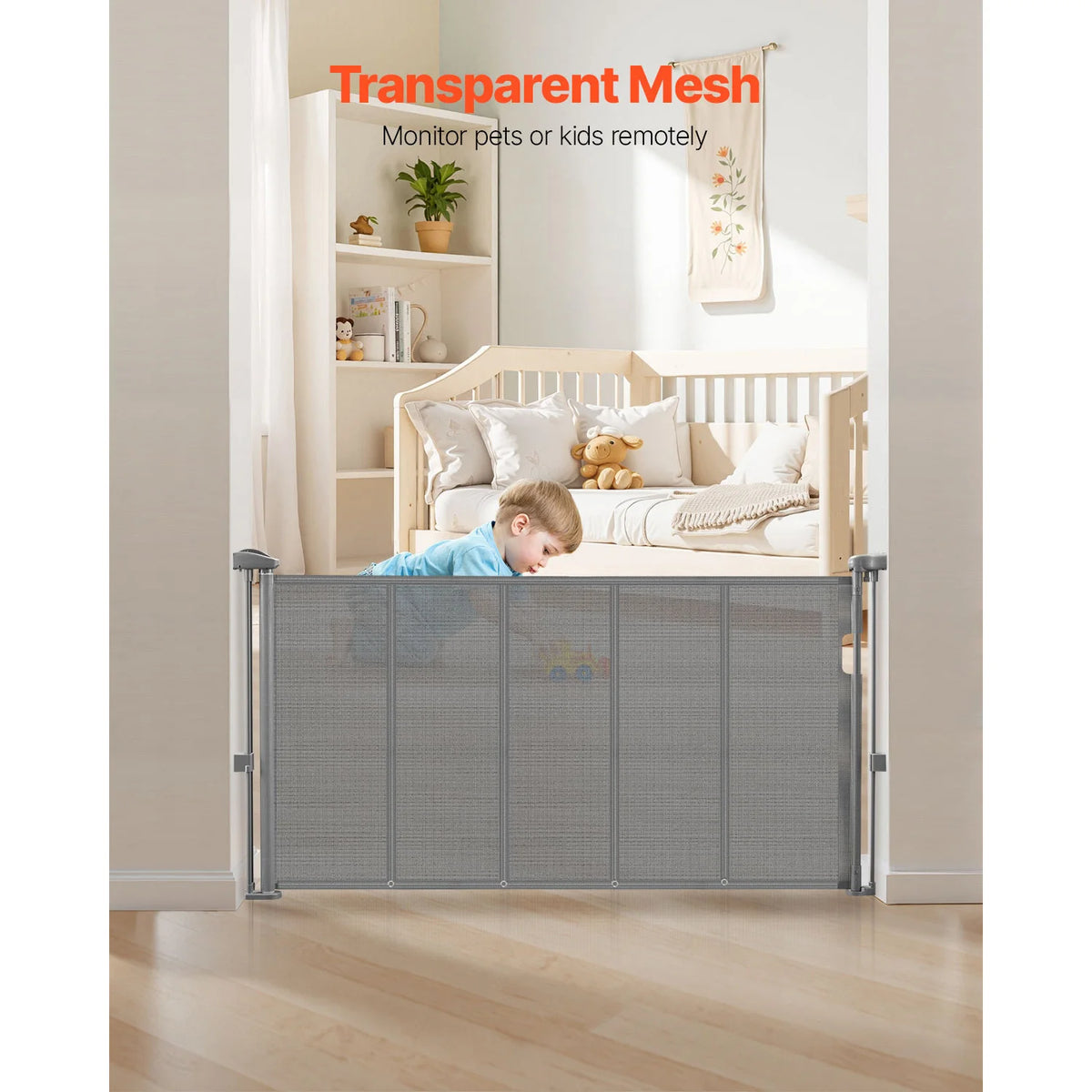 SucceBuy Retractable Mesh Safety Gate For Kids And Pets
