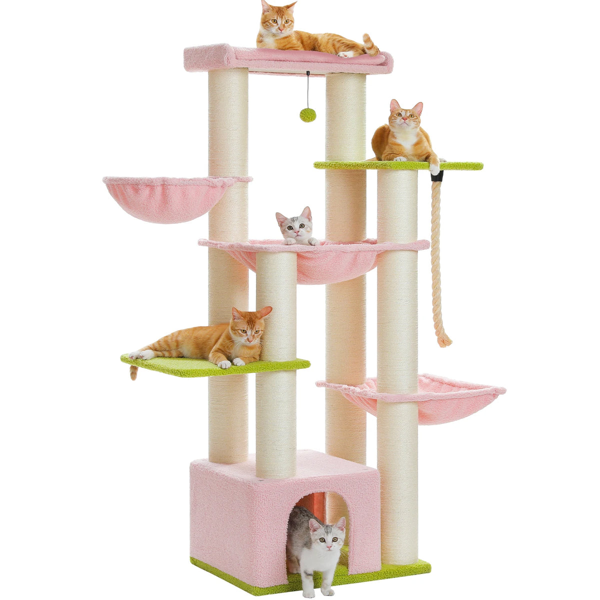 PAWZ Road Multi Level Cat Tower With Sisal Posts Hammock
