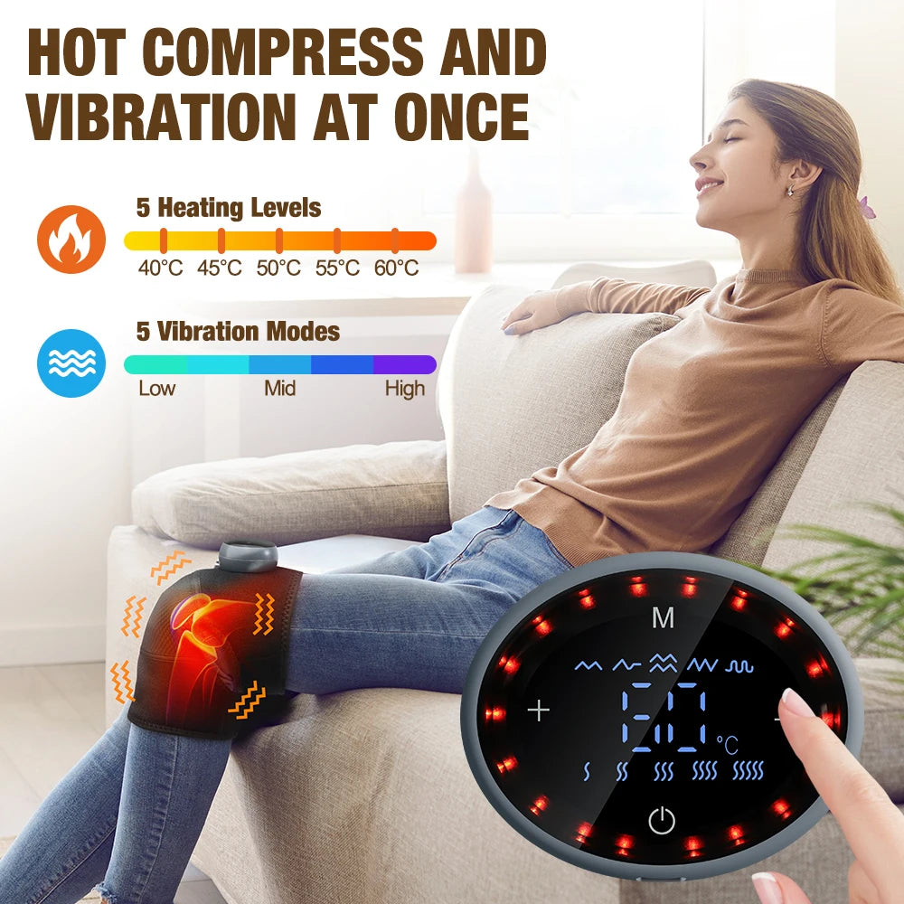 Hailicare Graphene Heated Knee Brace With Adjustable Massage