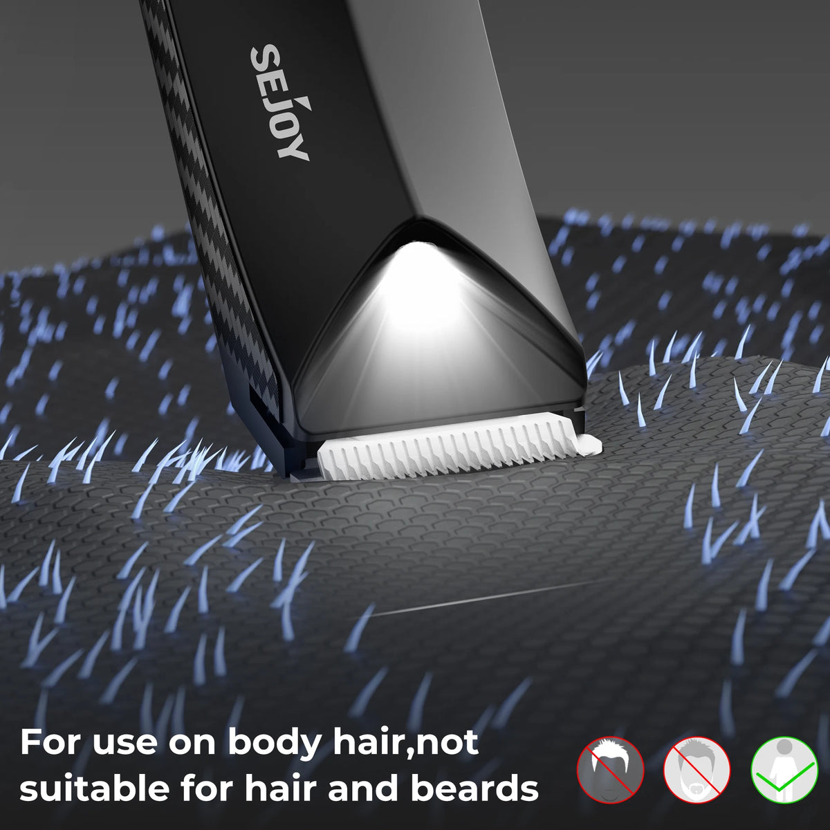 Sejoy Waterproof Electric Body Hair Trimmer With LED Display