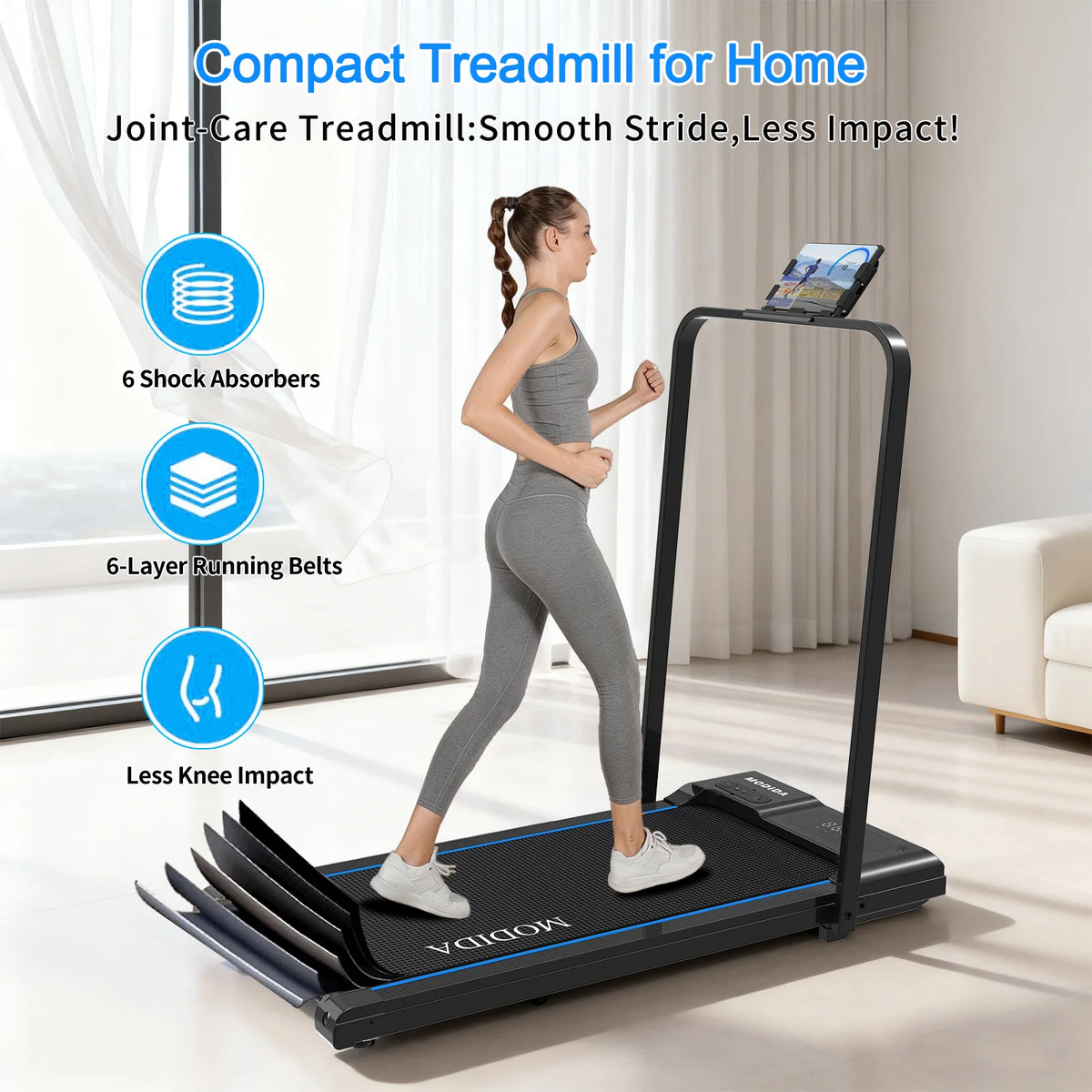 Modida Walking Pad Treadmill Under Desk Foldable Quiet Motor