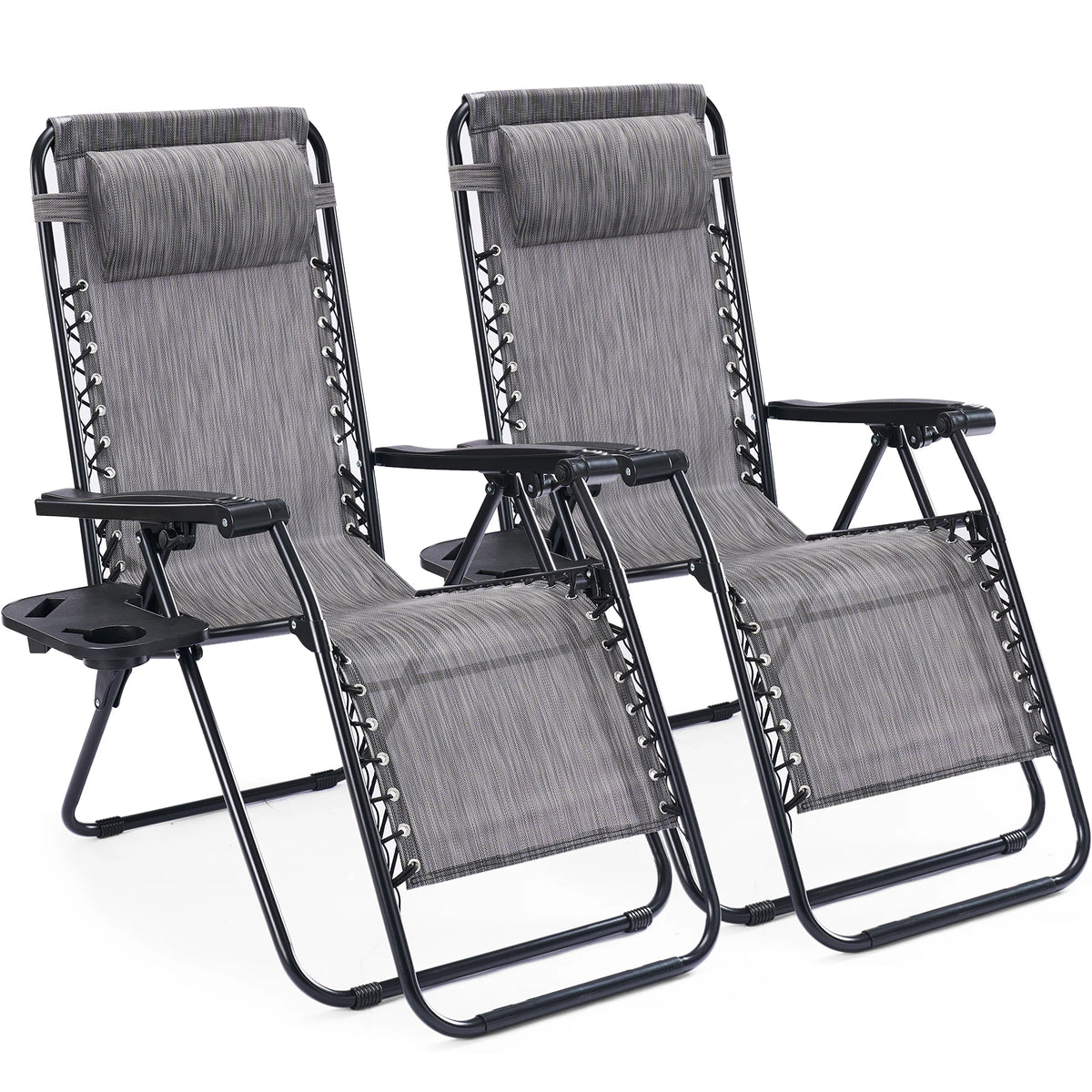 JHK Zero Gravity Outdoor Recliner Chairs With Cup Holder Trays