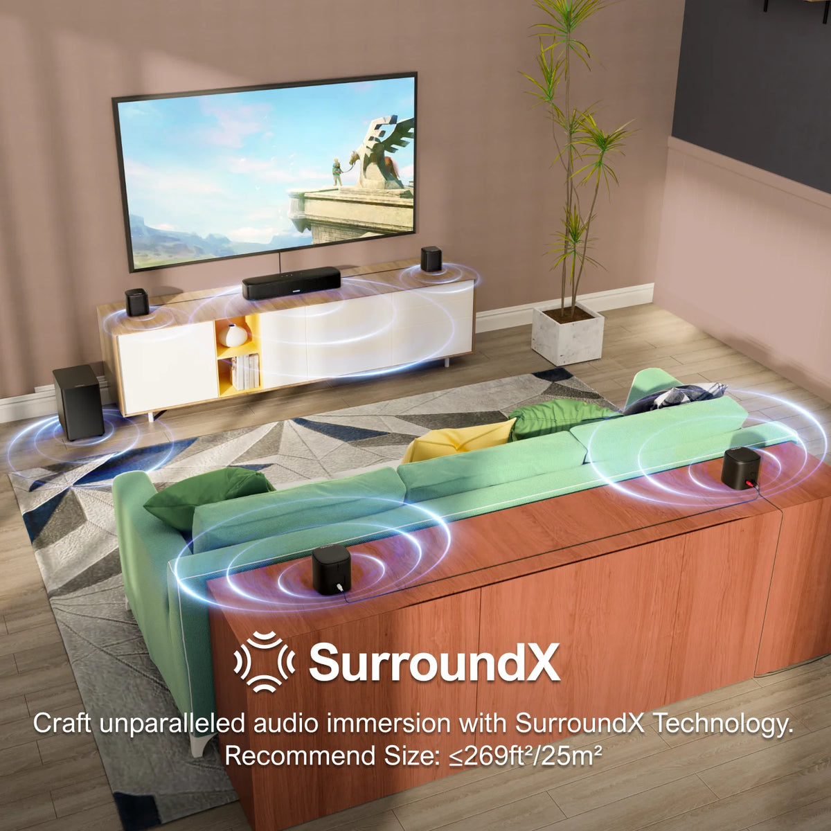 ULTIMEA 7.1 Channel Virtual Surround Soundbar Home Theater System