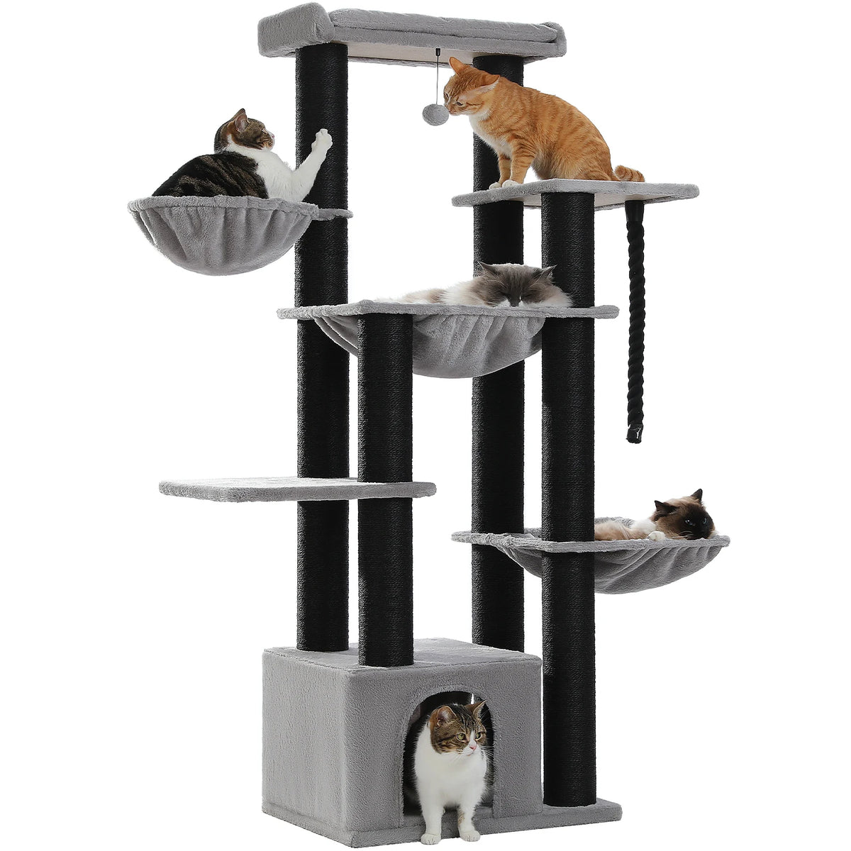 PAWZ Road Multi Level Cat Tower With Sisal Posts Hammock
