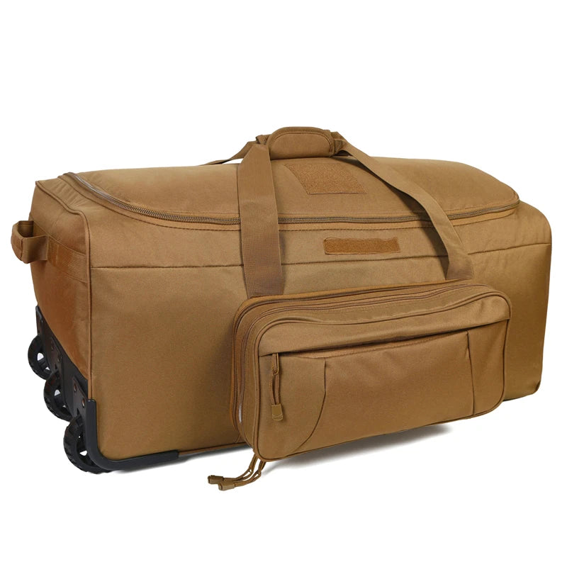 Q Brand Wheeled Tactical Duffel Bag For Heavy Camping Gear
