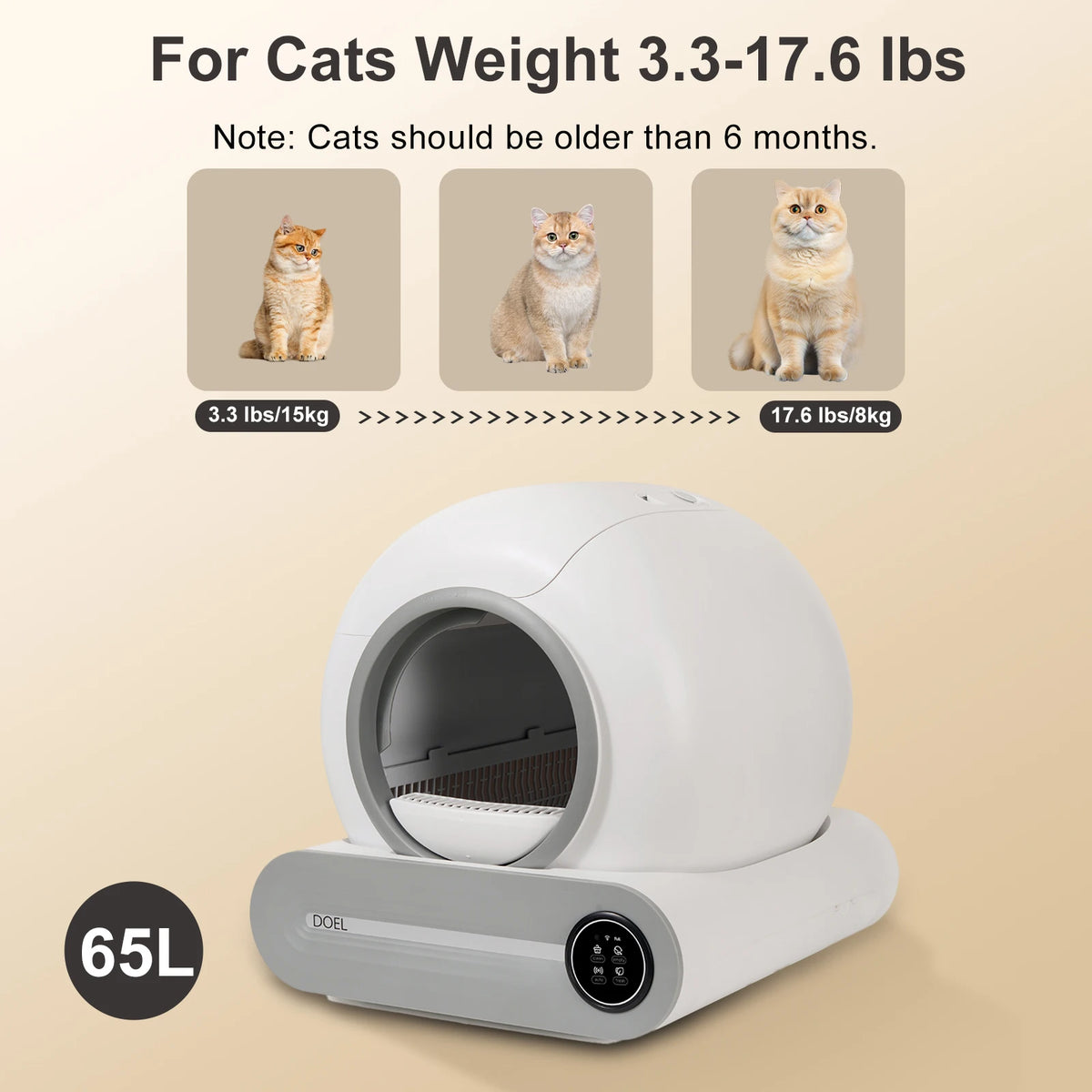 DOEL Automatic Self Cleaning Cat Litter Box With App Control