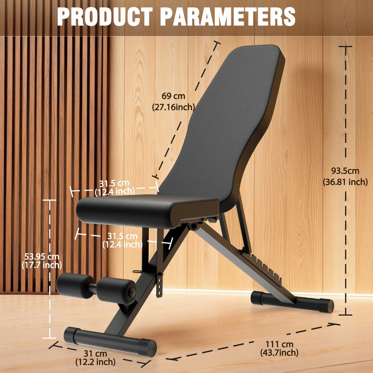 Adjustable Foldable Weight Bench for Full Body Strength Training Workout