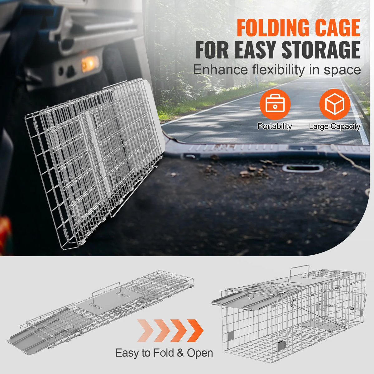 Humane Metal Live Animal Cage Trap For Rodents Cats Rabbits Squirrels