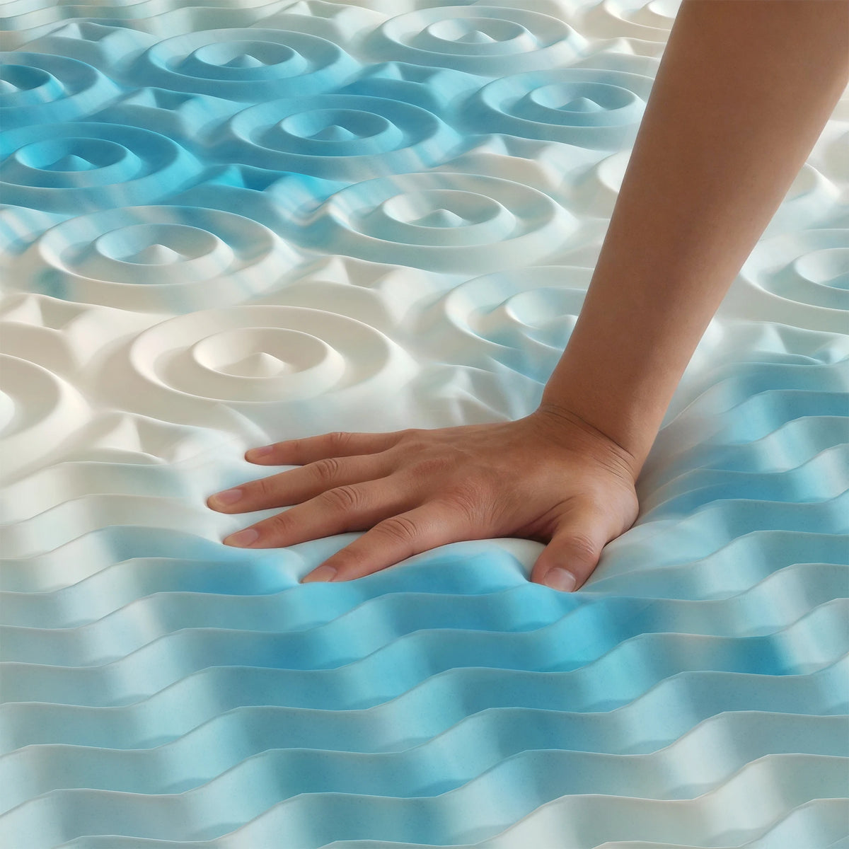 JHK Cooling Gel Memory Foam Mattress Topper With Zoned Support