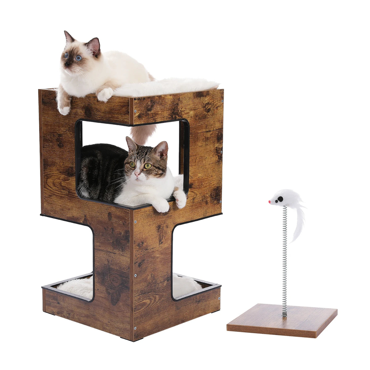 Pawz Road Wood Cat Condo With Integrated Scratching Platform