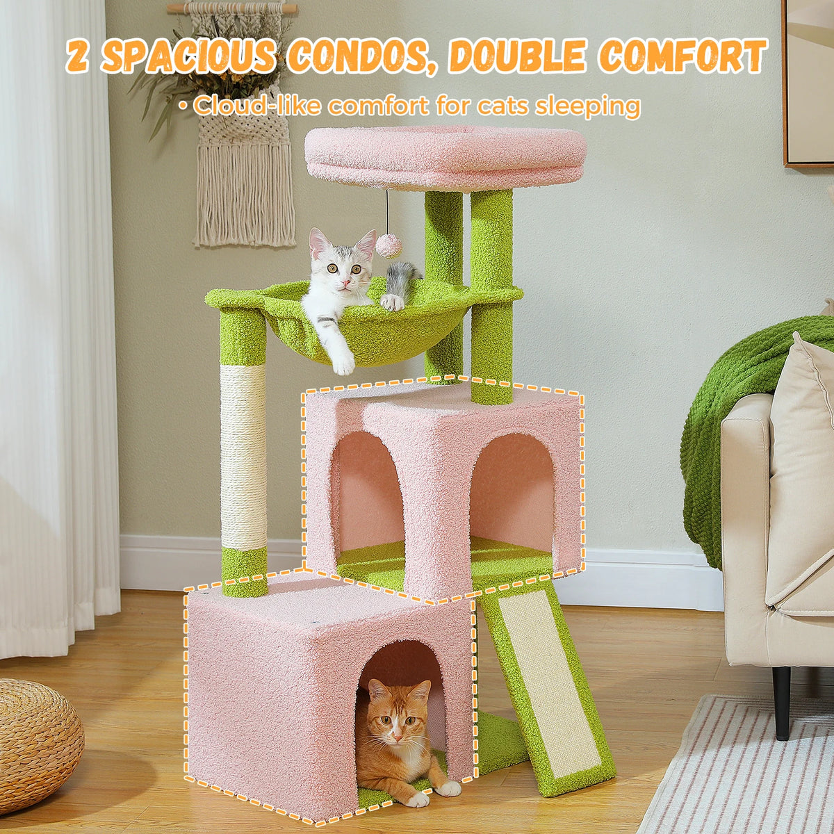 PAWZ Road Multi Level Cat Tower With Sisal Scratching Post