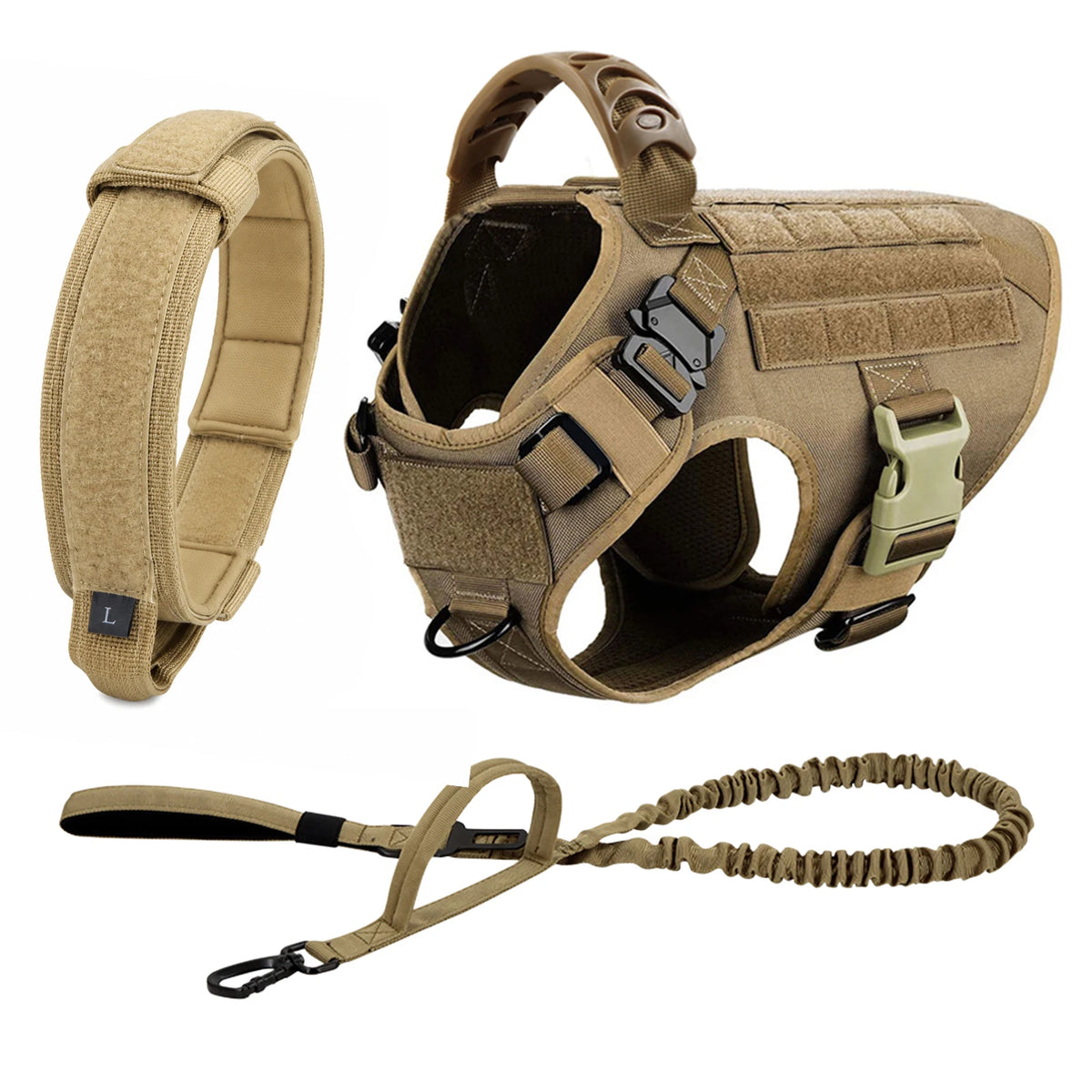 PetraVel Padded Nylon Dog Harness Leash Set For Safe Walking