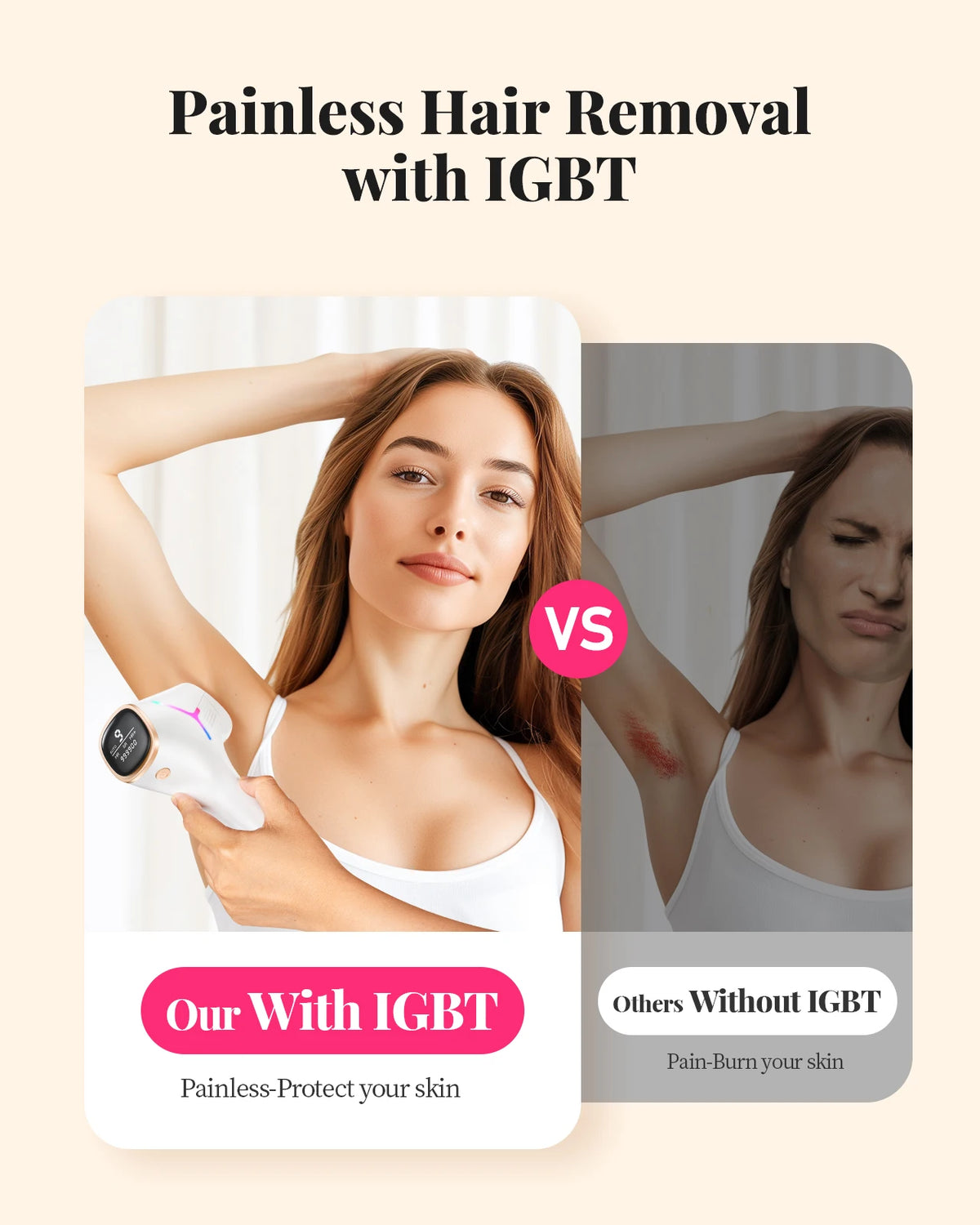 Totmizby IPL Hair Removal Device for Face Body and Bikini Areas