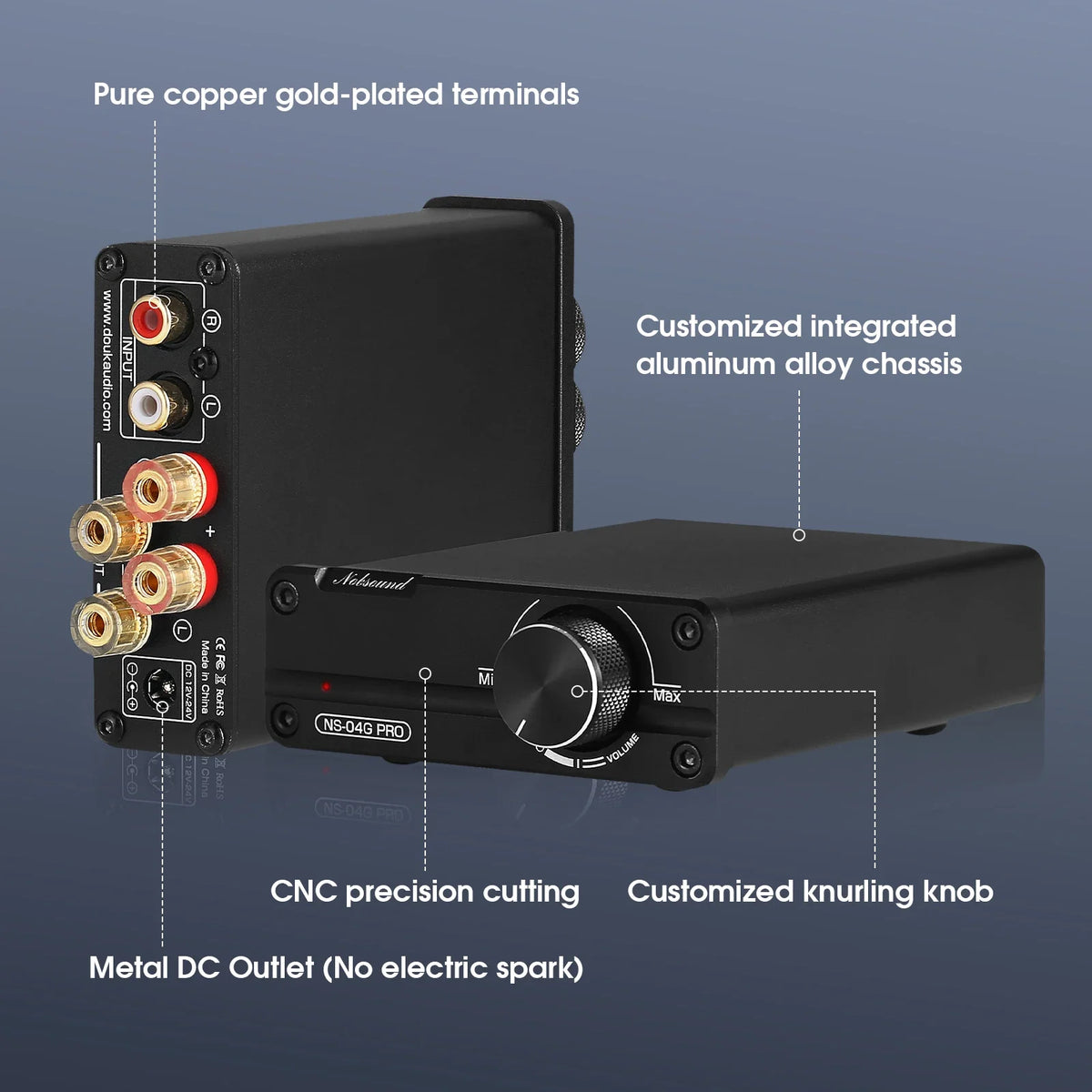Douk Audio NS-04G PRO Class D Stereo Power Amplifier