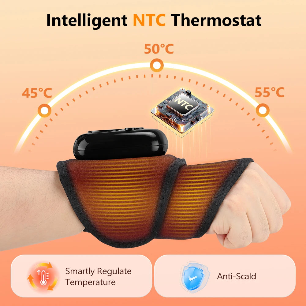Hailicare Cordless Air Compression Wrist Massager With Heat Therapy