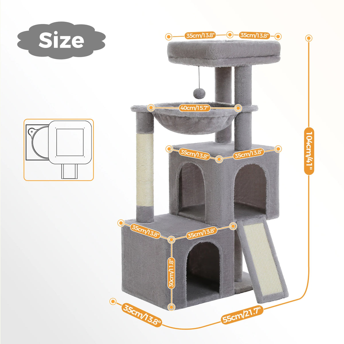 PAWZ Road Multi Level Cat Tower With Sisal Scratching Post