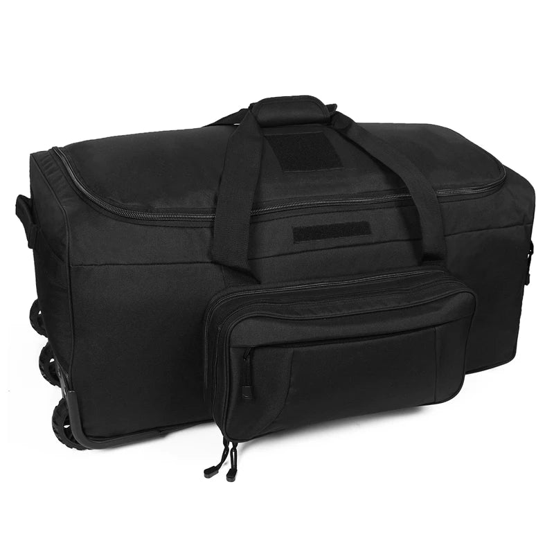 Q Brand Wheeled Tactical Duffel Bag For Heavy Camping Gear