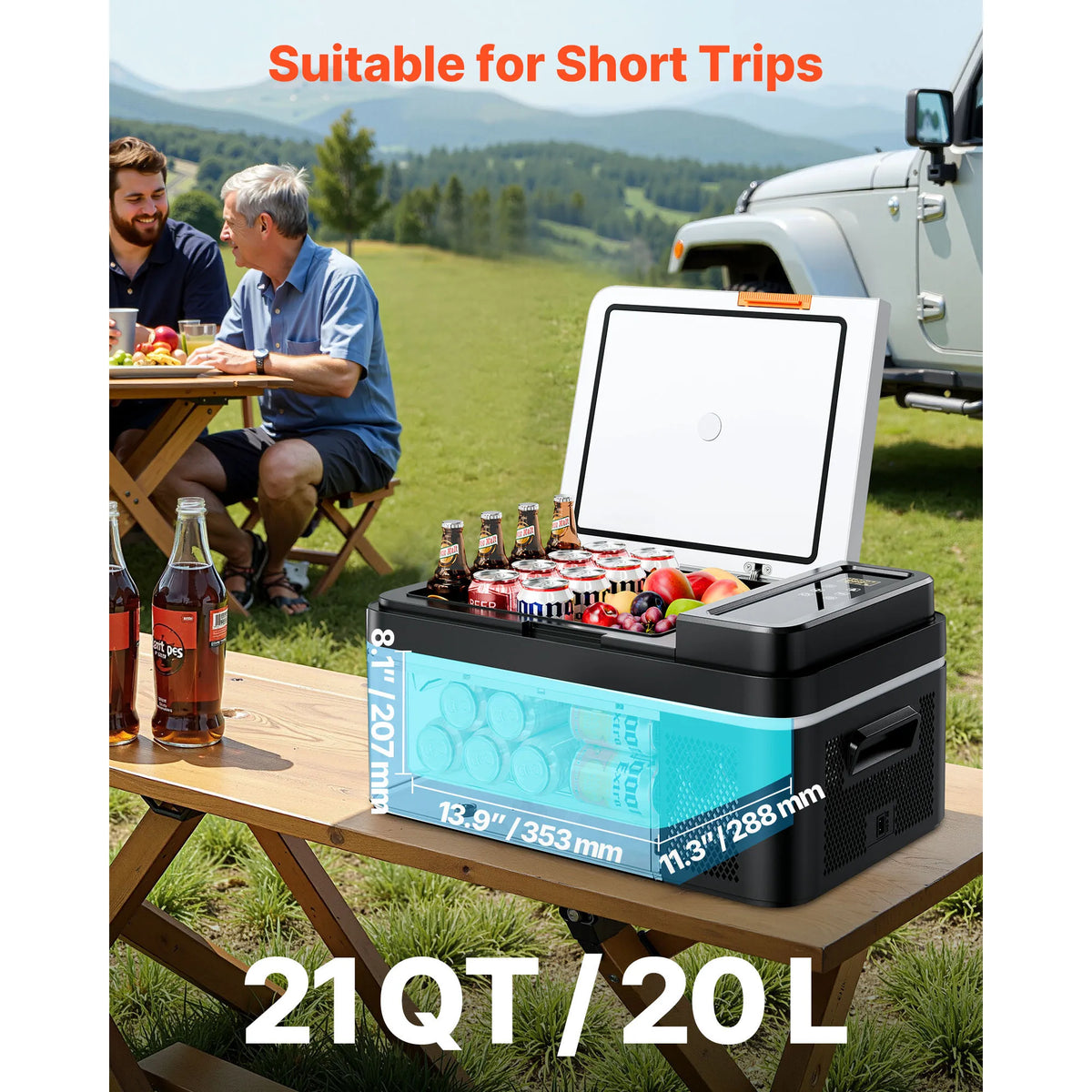 SucceBuy Portable Compressor Car Refrigerator Freezer for Travel and Home