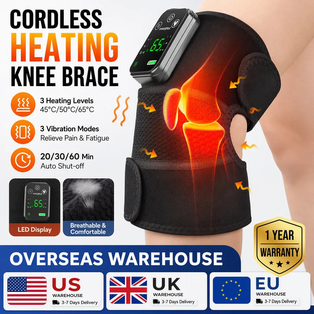 Hailicare Cordless Heated Knee Massager With Vibration Therapy